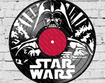 Darth Vader - Laser Cut Vinyl LP Record Template (FILES INCLUDED: psd, ai, jpg, pdf & svg)