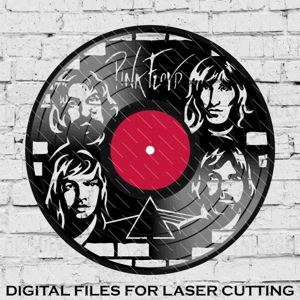 Pink Floyd - Laser Cut Vinyl LP Record Template (FILES INCLUDED: psd, ai, jpg, pdf & svg)