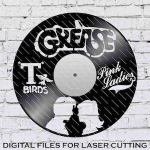 Grease - Laser Cut Vinyl LP Record Template (FILES INCLUDED: psd, ai, jpg, pdf & svg)