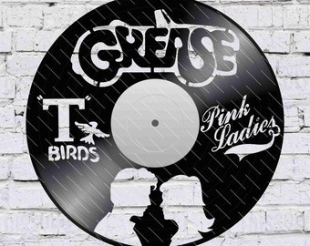 Grease - Laser Cut Vinyl LP Record Template (FILES INCLUDED: psd, ai, jpg, pdf & svg)