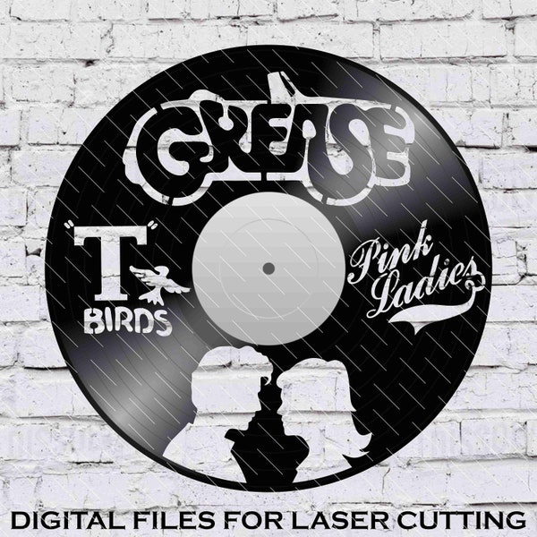 Grease - Laser Cut Vinyl LP Record Template (FILES INCLUDED: psd, ai, jpg, pdf & svg)