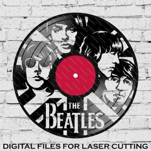 Beatles - Laser Cut Vinyl LP Record Template (FILES INCLUDED: psd, ai, jpg, pdf & svg)