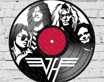 Van Halen - Laser Cut Vinyl LP Record Template (FILES INCLUDED: psd, ai, jpg, pdf & svg)