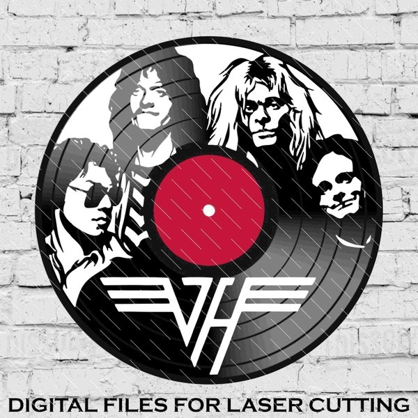 Van Halen - Laser Cut Vinyl LP Record Template (FILES INCLUDED: psd, ai, jpg, pdf & svg)