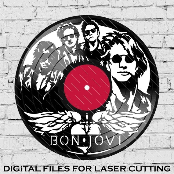 Bon Jovi - Laser Cut Vinyl LP Record Template (FILES INCLUDED: Psd