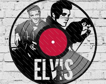 Elvis - Elvis Presley - Laser Cut Vinyl LP Record Template (FILES INCLUDED: psd, ai, jpg, pdf & svg)