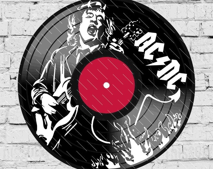 Acdc Laser Cut Vinyl LP Record Template FILES INCLUDED: Psd, Ai, Jpg ...