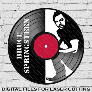Springsteen- Bruce Springsteen - Laser Cut Vinyl LP Record Template (FILES INCLUDED: psd, ai, jpg, pdf & svg)