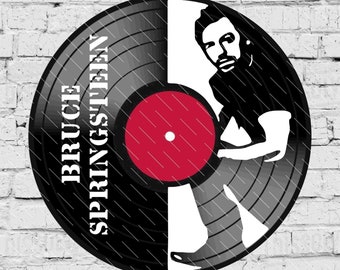 Springsteen- Bruce Springsteen - Laser Cut Vinyl LP Record Template (FILES INCLUDED: psd, ai, jpg, pdf & svg)