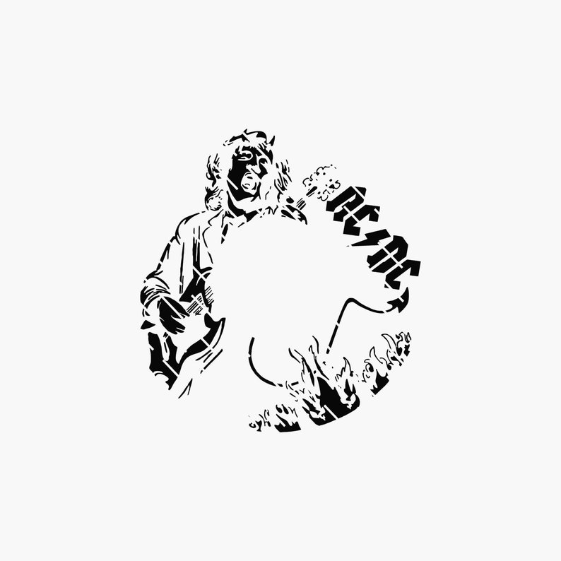 Acdc- Laser Cut Vinyl LP Record Template (FILES INCLUDED: Psd, Ai, Jpg ...