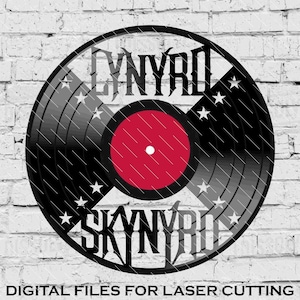 Lynyrd Skynyrd - Laser Cut Vinyl LP Record Template (FILES INCLUDED: psd, ai, jpg, pdf & svg)