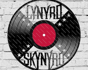 Lynyrd Skynyrd - Laser Cut Vinyl LP Record Template (FILES INCLUDED: psd, ai, jpg, pdf & svg)