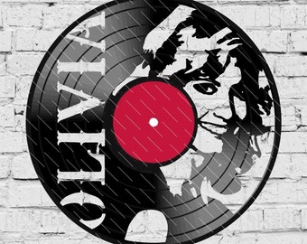 Olivia Newton-John - Laser Cut Vinyl LP Record Template (FILES INCLUDED: psd, ai, jpg, pdf & svg)