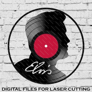 Elvis - Elvis Presley - Laser Cut Vinyl LP Record Template (FILES INCLUDED: psd, ai, jpg, pdf & svg)