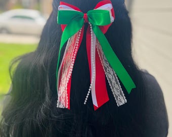 Mexico Soccer World Cup 2026 | Hair Bows | Ribbon Hair Bows| Monos | Hair Accessories | Graduation Bow | Mariachi Bow