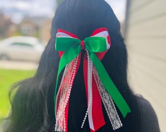 Mexico Soccer World Cup 2026 | Hair Bows | Ribbon Hair Bows| Monos | Hair Accessories | Graduation Bow | Mariachi Bow