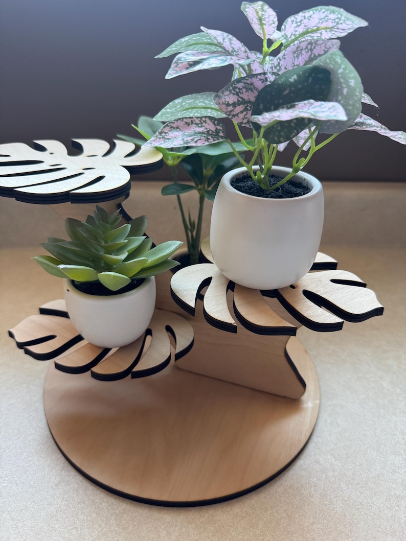 Multi-tier Wood Plant Stand – Riser, Candle & Decor Display- Pedestal ...