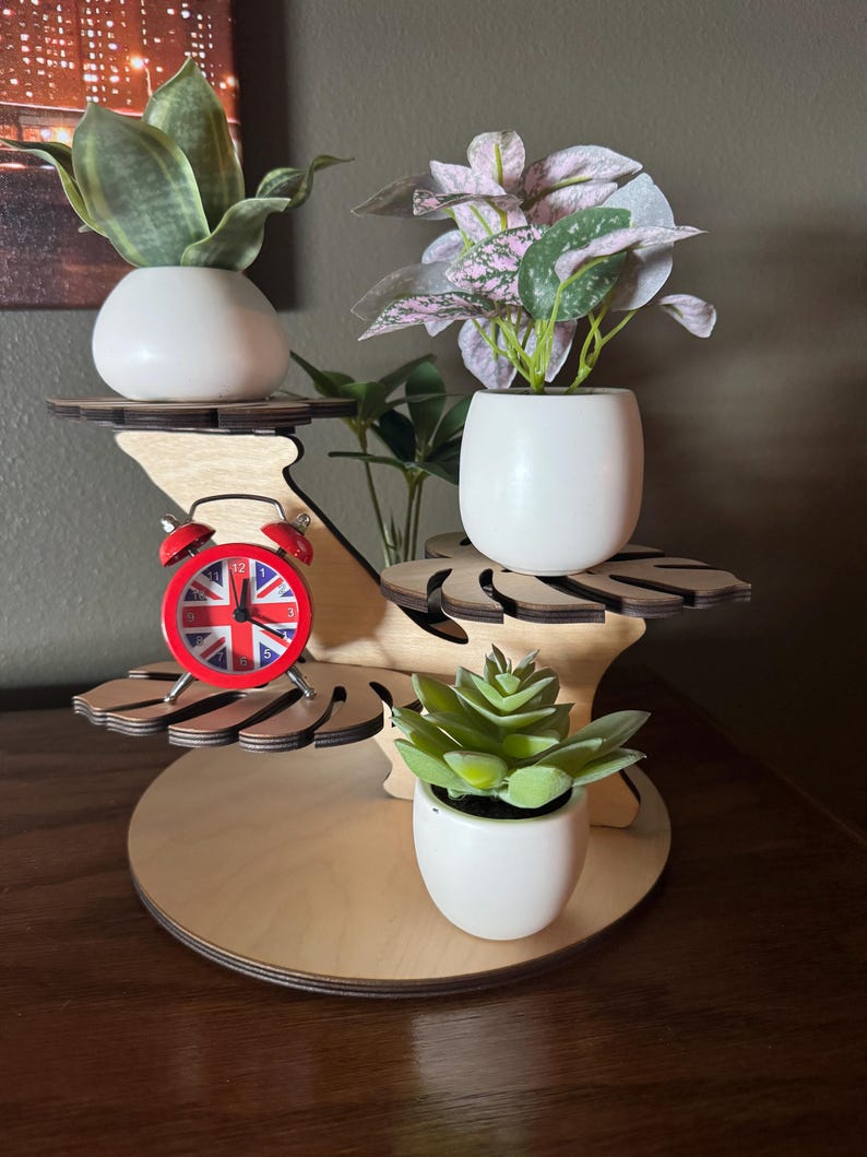 Multi-tier Wood Plant Stand – Riser, Candle & Decor Display- Pedestal ...