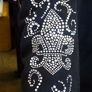 hotfix rhinestones heat transfer iron on &quot;long Big fleur de les&quot;
