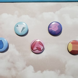 Steven Universe Inspired 1&quot; Gemstone Pins