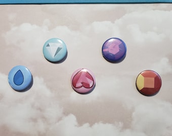 Steven Universe Inspired 1&quot; Gemstone Pins