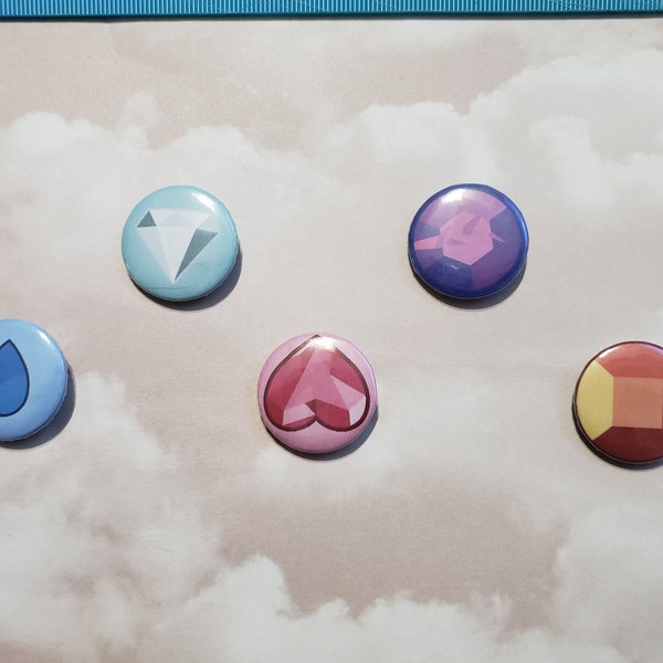 Steven Universe Inspired 1" Gemstone Pins