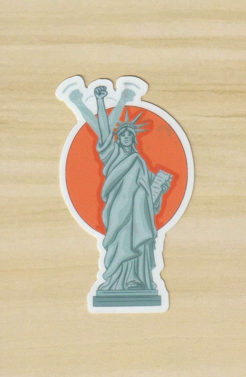Sticker Lady Liberty Shaking Fist Statue of Liberty Etsy