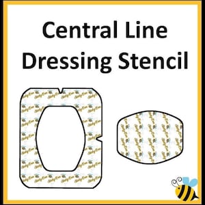 Central Line Dressing Stencil | Medical Stencil | Medical Magnet | Tubie Tape Stencil | Central Line Dressing Guide | Tubie Tape Guide