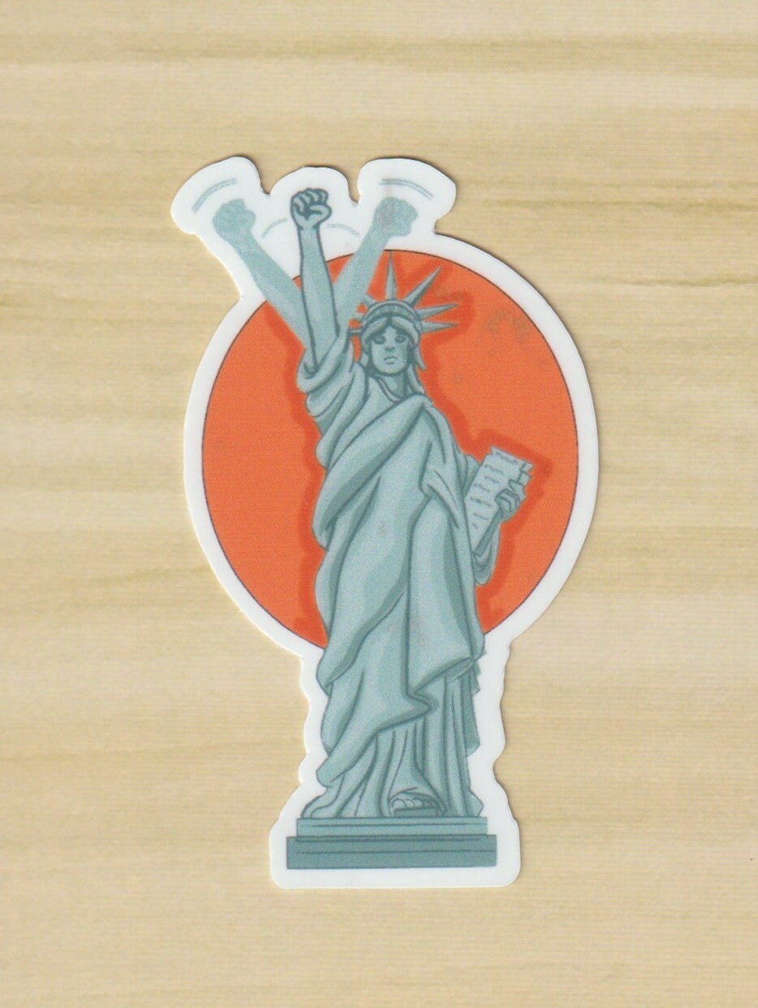 Sticker Lady Liberty Shaking Fist Statue of Liberty Etsy