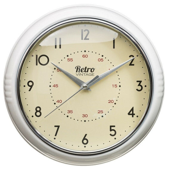 Retro Vintage Diner Round American Kitchen Wall Clock 24cm X 7cm. Etsy UK