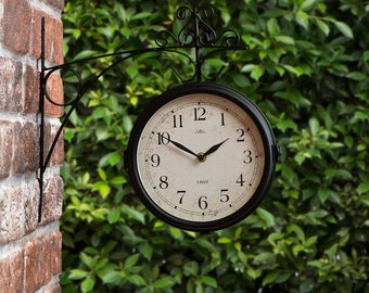 New Genuine-Mason & Jones Garden Outdoor Dual Sided Station Clock.