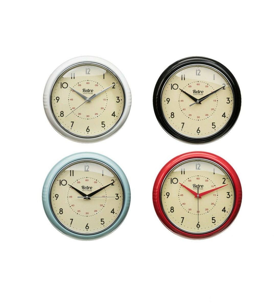 Retro Vintage Diner Round American Kitchen Wall Clock 24cm X 7cm. - Etsy UK