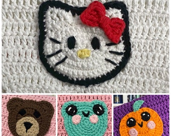 Custom Crochet Book Sleeve with Design | Handmade Cotton Envelope Book Cover | Frog, Teddy Bear, Pumpkin, and More!
