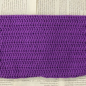 Crochet Pumpkin Book Sleeve Handmade Purple Halloween Cotton Envelope Book Cover image 6