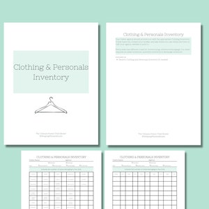 Foster Child Clothing & Personals Inventory