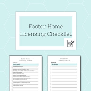 Foster Home Licensing Checklist / Pre-Filled & Blank