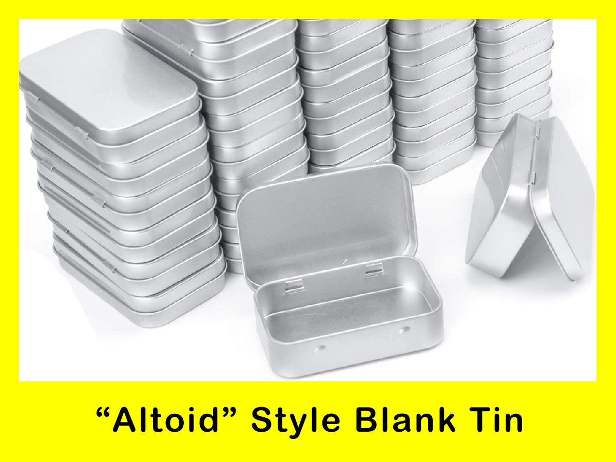 Metal Tins Blank Altoid Tins, Hinged Lid Tin Boxes for Wedding