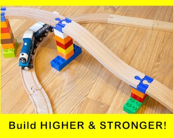 Wooden train track to Duplo adaptor, compatible with Brio, Ikea, Bigjigs and more!