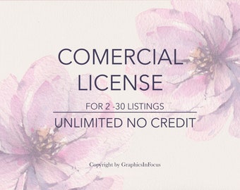 Extended Commercial License for Clip Art - For a single product - Unlimited Use - No credit required
