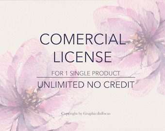 Clip Art Commercial License: Unlimited Use, No Credit (Digital Download)