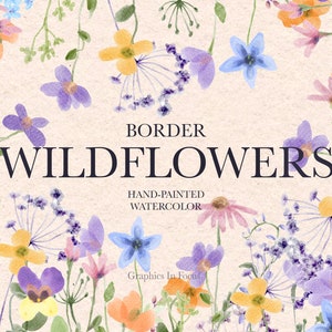 Aquarell Wildblumen Rand Clipart, Pinke Blumen, Aquarell handgemalt, Aquarell Vorgefertigte Bordüre Clipart, Boho, Einladungen PNG