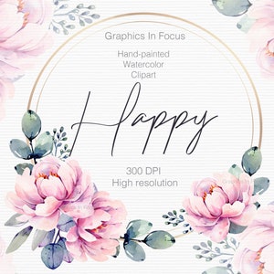 Florale Clipart, Rahmen Pfingstrose, Rosa Blumen, Aquarell handgemalt, Aquarell Vorgefertigte Rahmen Clipart, Boho, Hochzeit Einladungen Design png