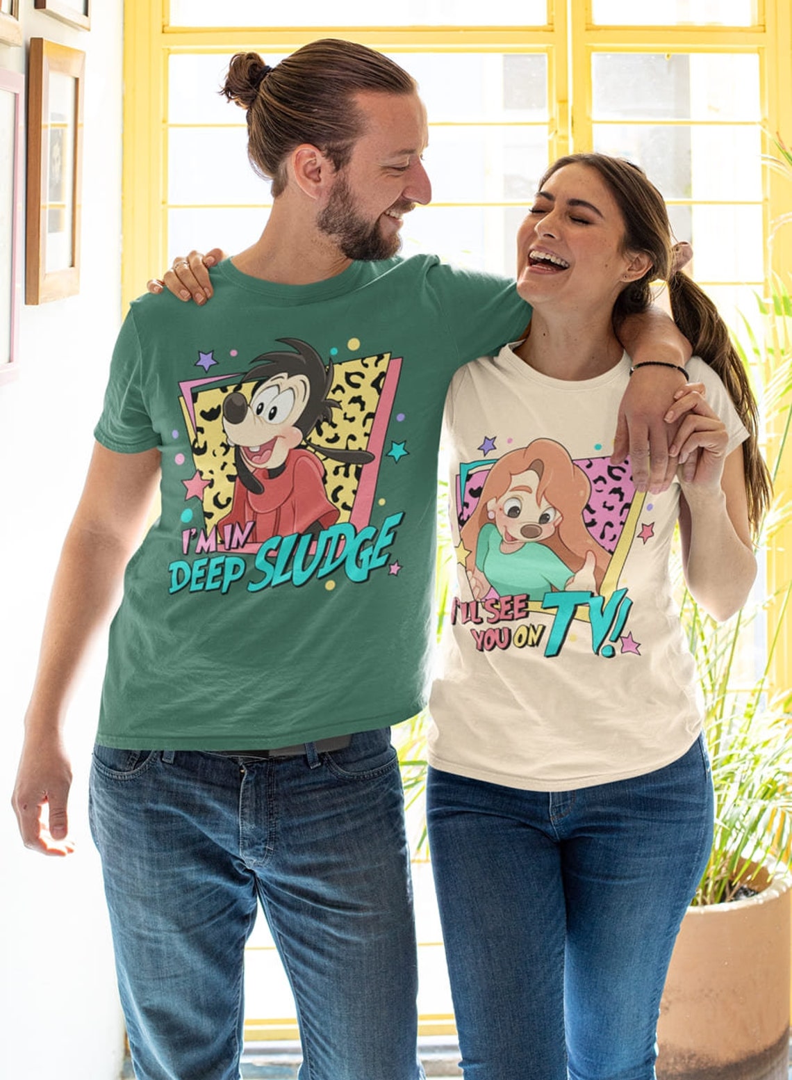 Retro 90s A Goofy Movie Shirt Couple Shirt Max and Roxanne Etsy