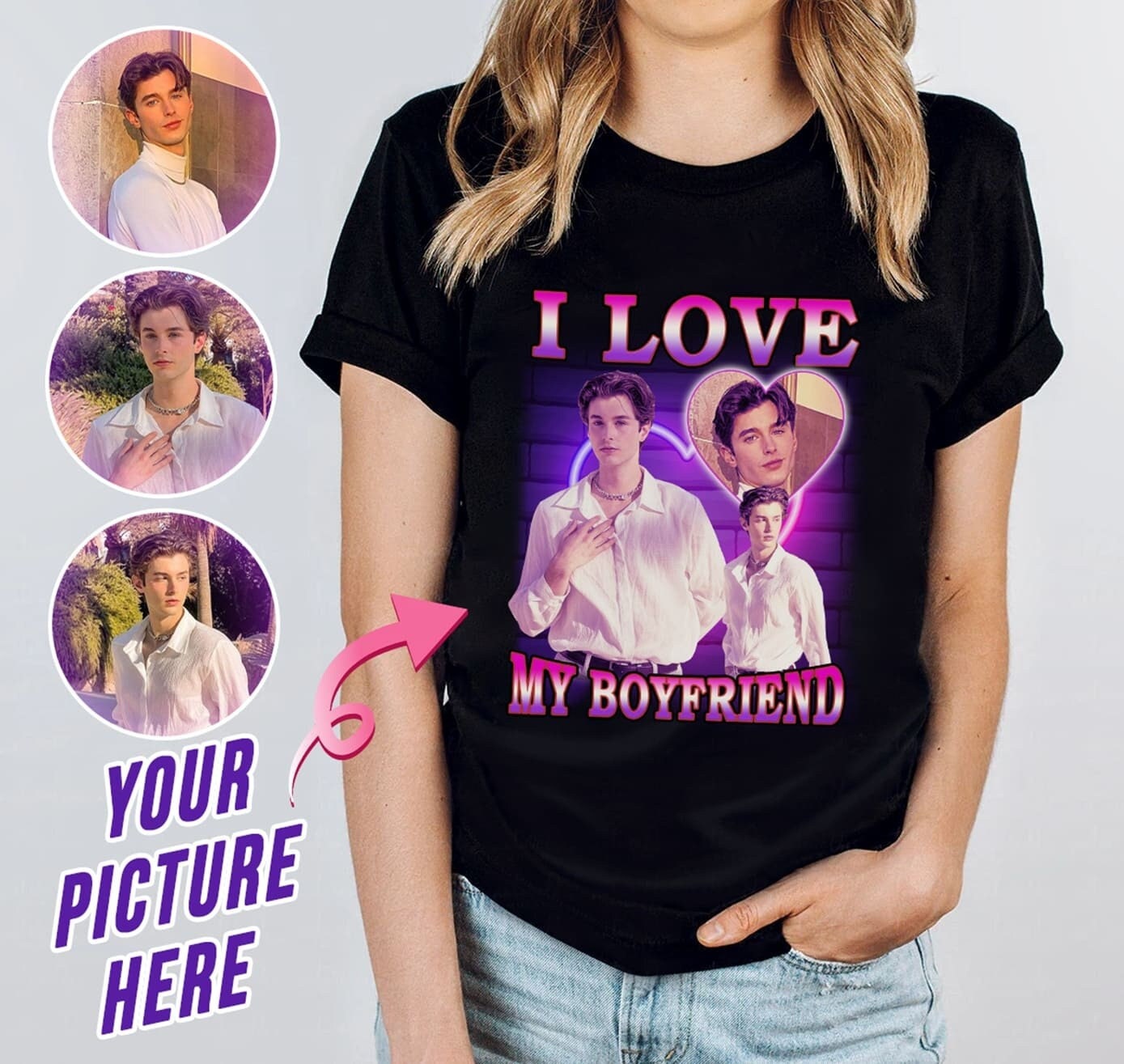Discover I Love My Boyfriend Custom Photo Shirt