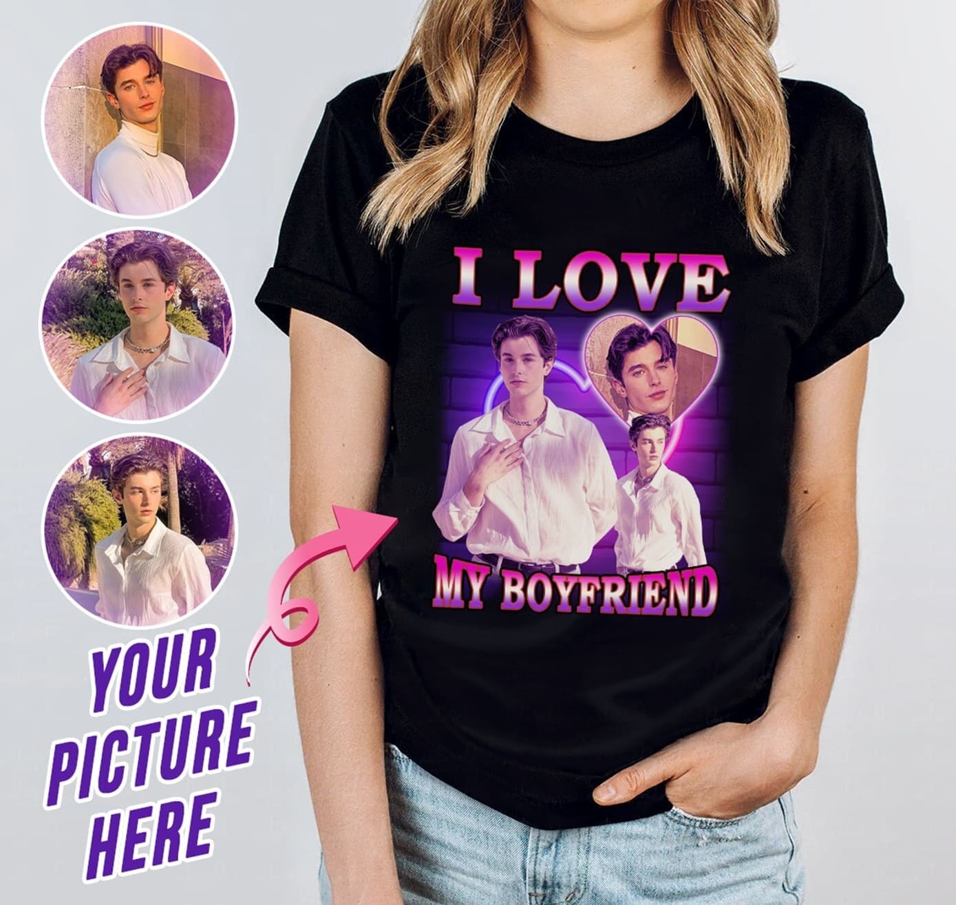 Discover I Love My Boyfriend Custom Photo Shirt, I Love My Boyfriend Shirt Custom Shirt