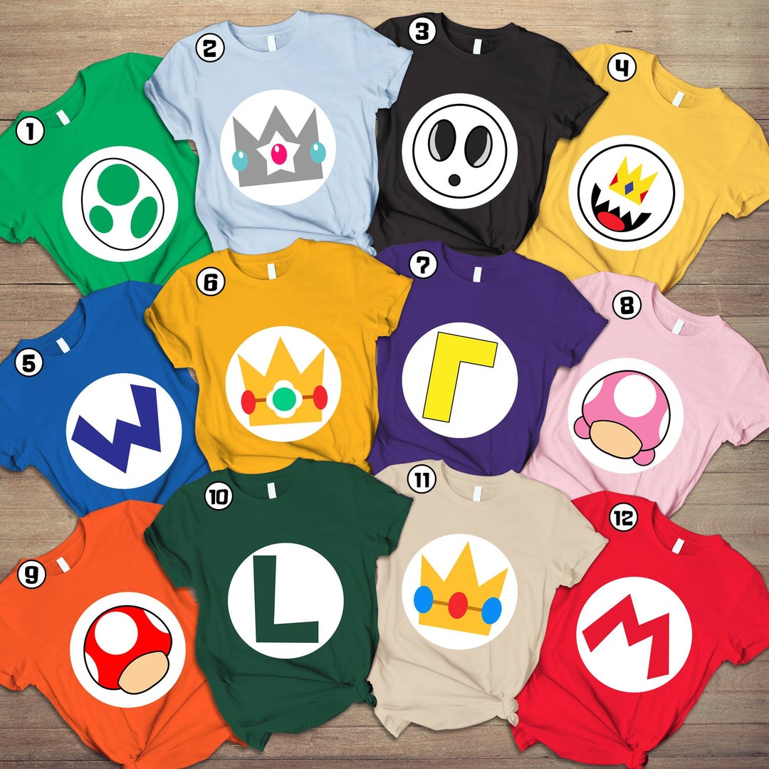 Super Mario Matching Shirts Super Mario Characters Shirt Etsy