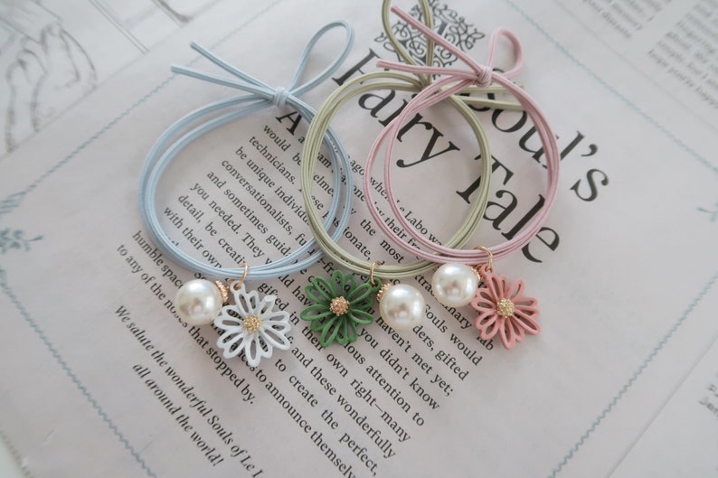 Floral Hair Tie,colorful Rubber Band,elastic Hair Bands,tortoise Hair