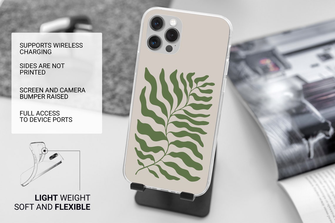 Sage Green Phone Case Line Art Cover for Iphone 13 12 Pro Etsy