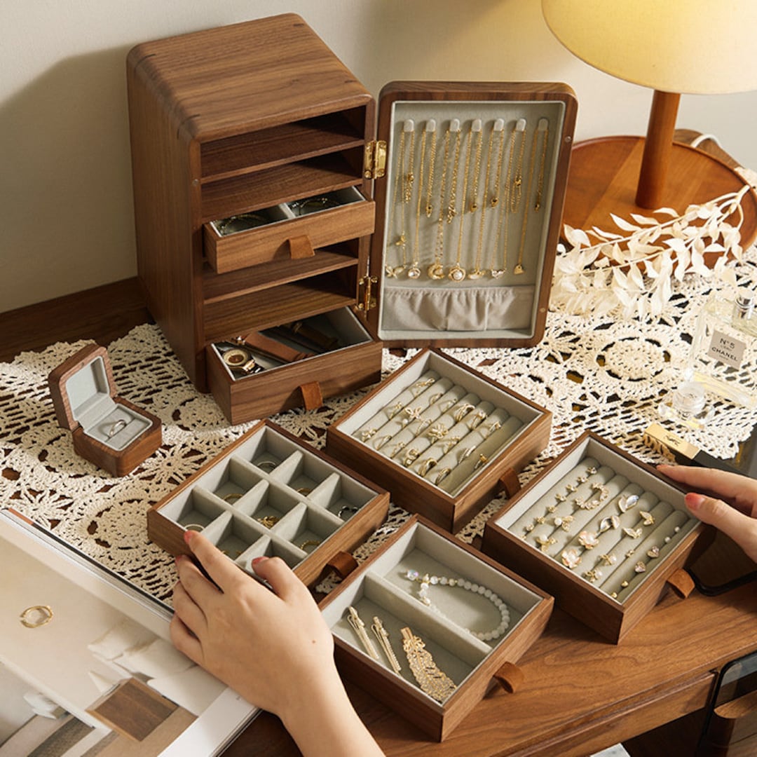 Hansimon Solid Wood Jewelry Box Extra Large Jewelry - Etsy Australia