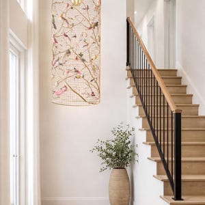 Lámpara colgante, pantalla, lámpara de techo, metal, madera, natural, hecha a mano, diámetro 20 cm, 30 cm, 40 cm, 50 cm
